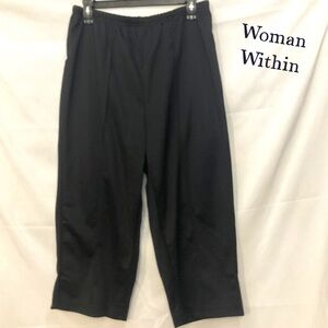 Woman Within Black Capris/Crop Petite Pants NWT